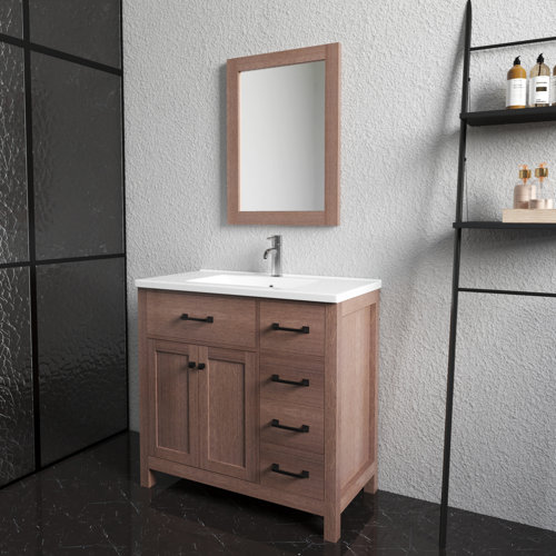 Winston Porter Kamiaya 36'' Single Bathroom Vanity with Ceramic Vanity